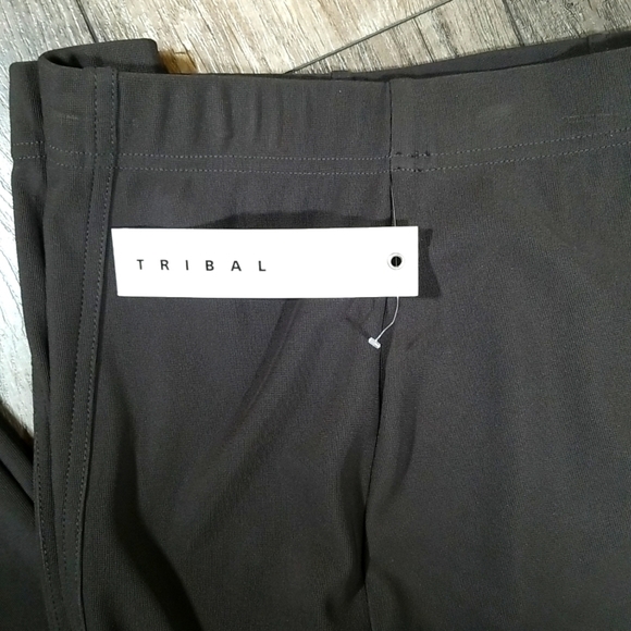 Vintage Tribal Women's Pants Size M Stretchy Hi-Rise Pull-on Espresso Colour - Picture 2 of 6